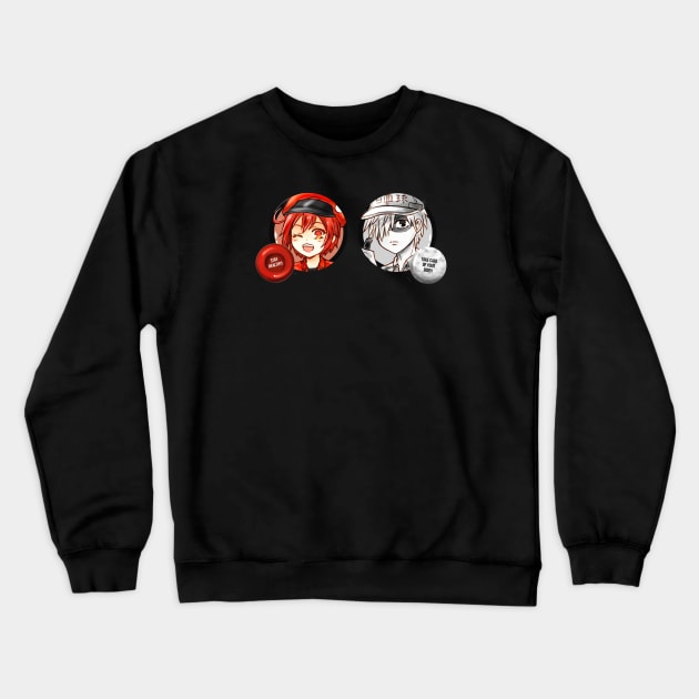 Hataraku Saibou Red & White Blood Cell Crewneck Sweatshirt by candypiggy